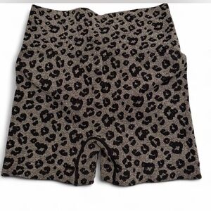 Leopard Print High-Waisted Shorts